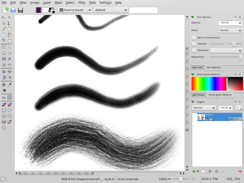 Sumi-e brush simulation