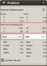 Selection bounding box info