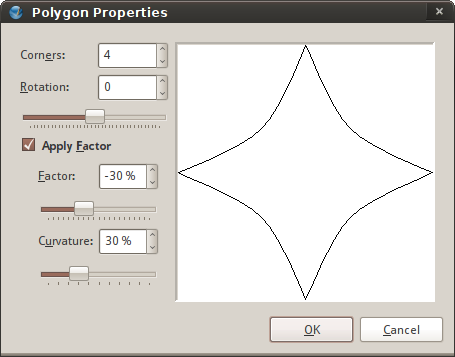Adjustiing polygon's curvature