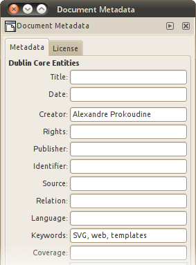 Metadata dialog