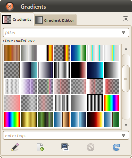 A list of GIMP gradients