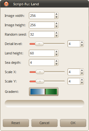 Script-Fu script to create land pattern