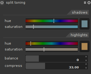 Split toning in darktable
