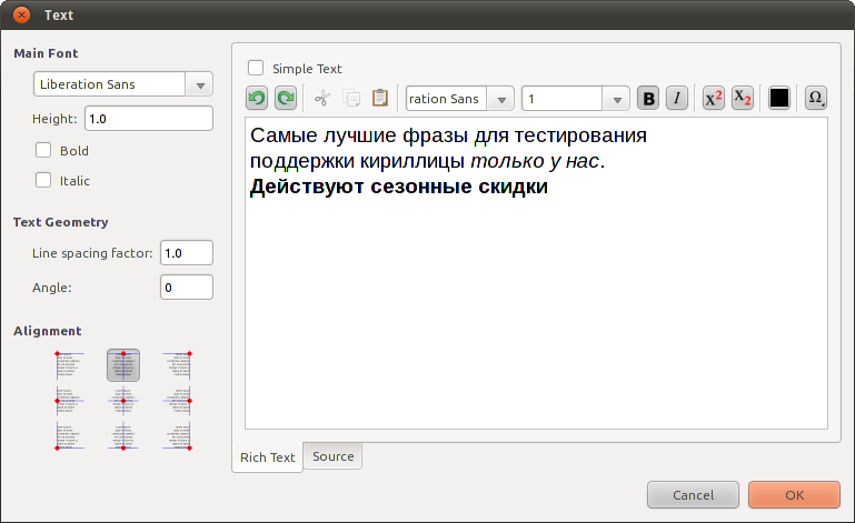 Text input dialog