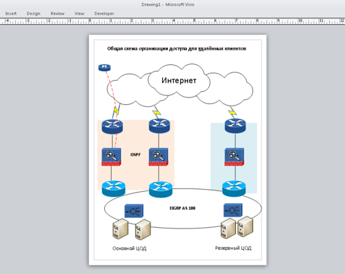 Original network diagram in Visio