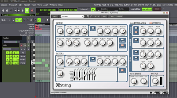 Loomer String synth in LV2 flavor