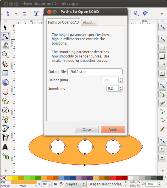 The OpenSCAD converter has quite minimalistic options