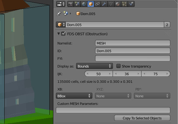 BlenderFDS settings