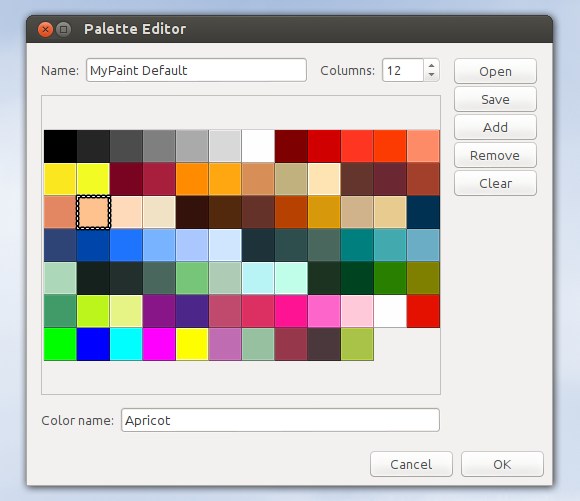 Color palette editor