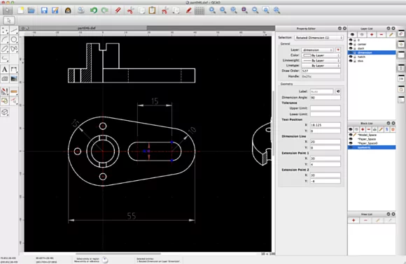 Properties editor in QCAD screenshot courtesy by qcad.org