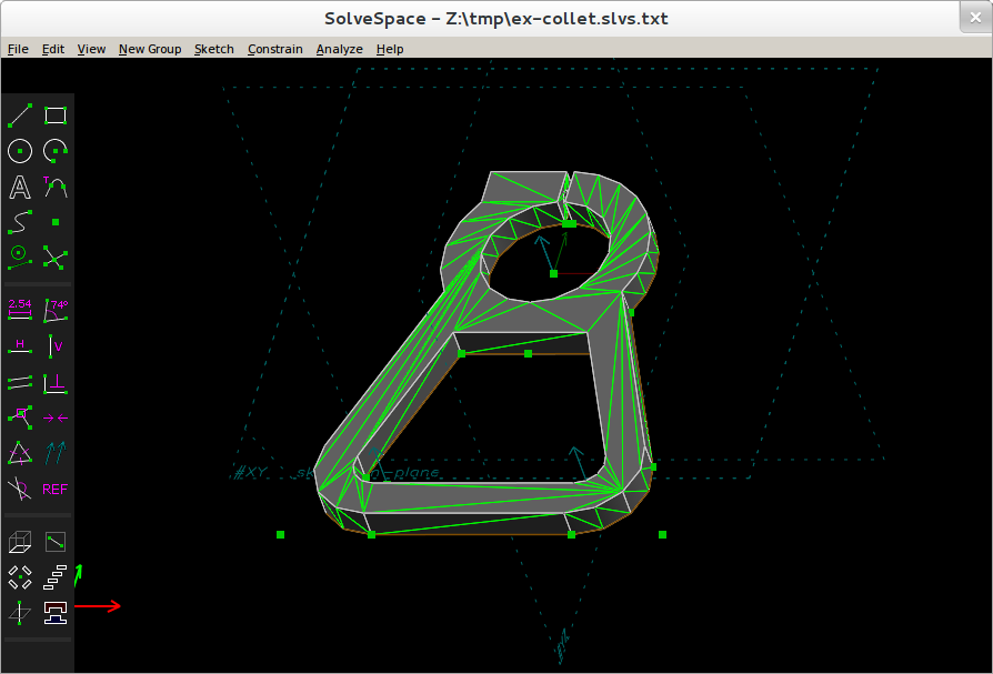 3D view in SolveSpace