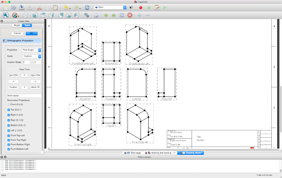 2d drawing in freecad