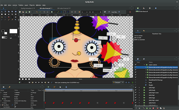 Synfig 1.0 with Sita character opened