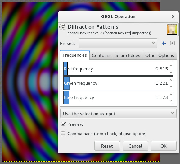 Diffraction Patterns operation