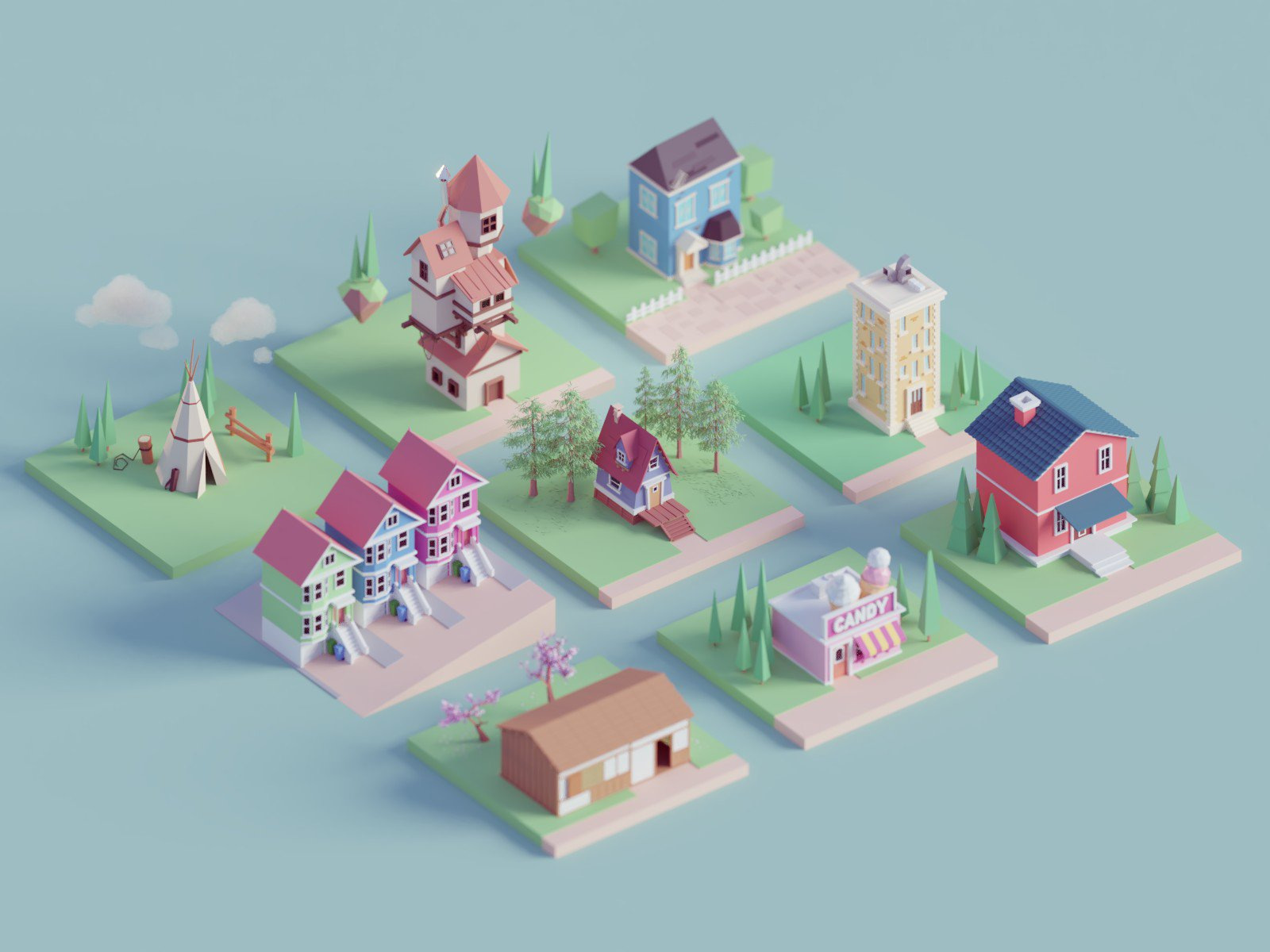 Mohamed Chahin, low-poly art