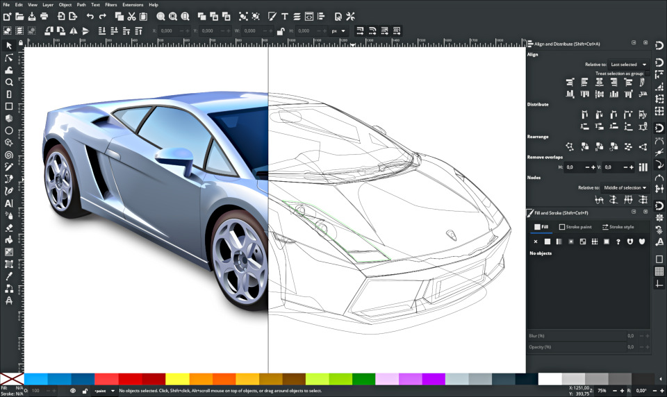 Splitting canvas in Inkscape