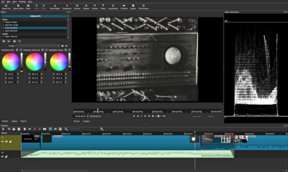 Video waveform in Shotcut