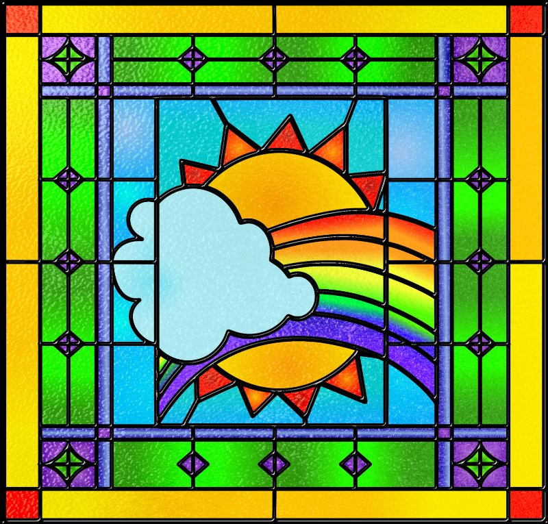 Stained glass panel with GIMP