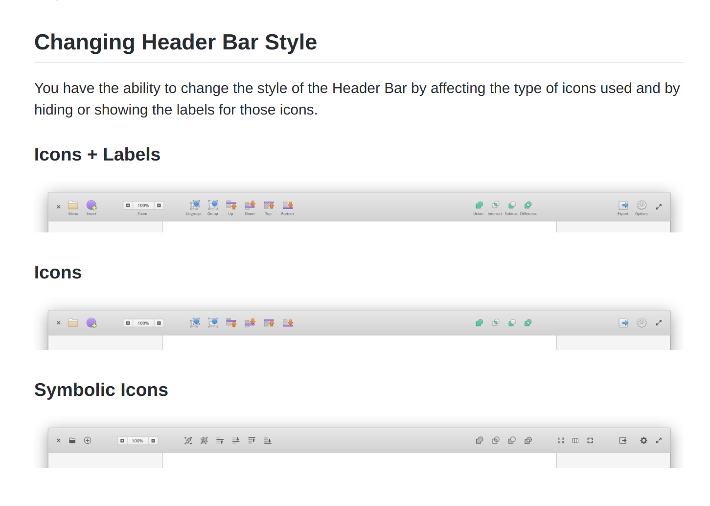 Header bar design for Akira