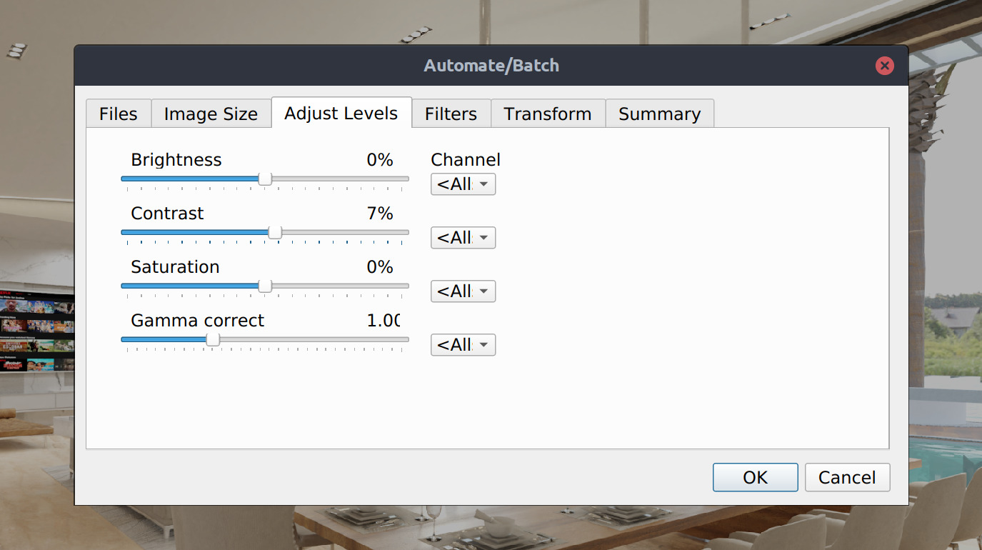 PhotoFlare 1.5.x batch processing options