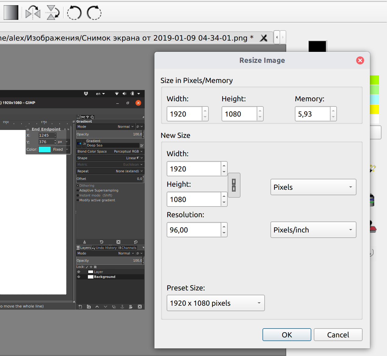 PhotoFlare 1.5.x scale image dialog