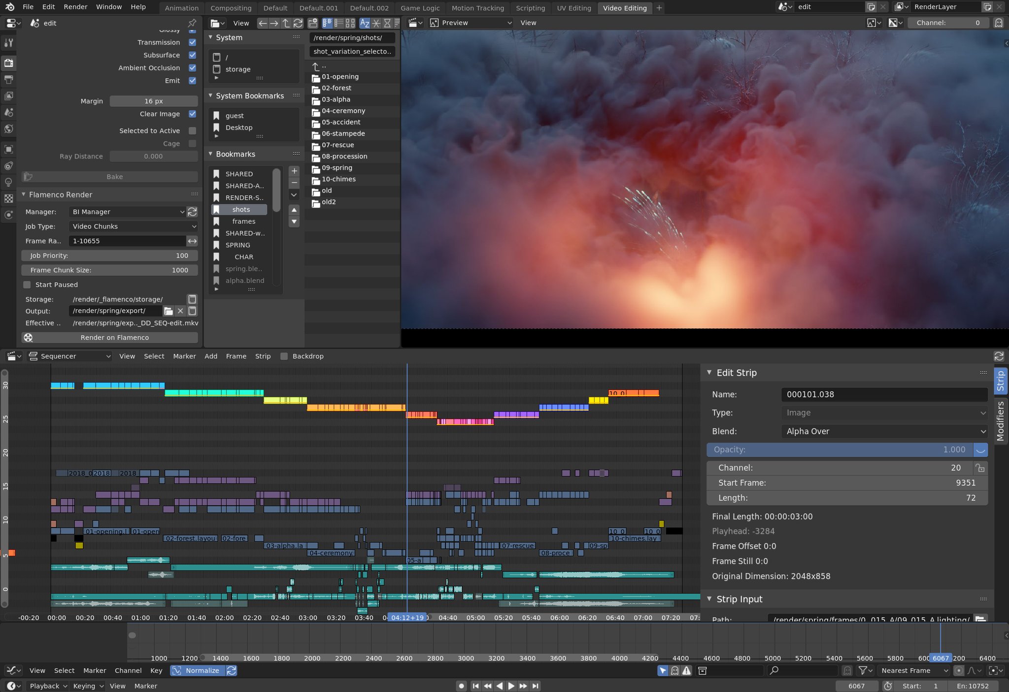 Spring movie layout in VSE