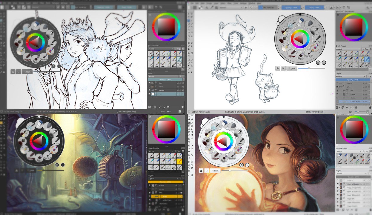 New Krita themes by David Revoy