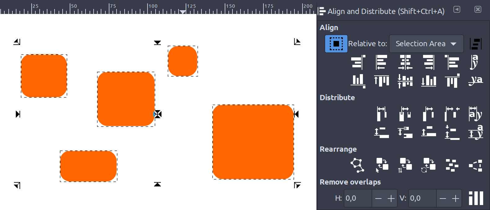 Alignment handles in Inkscape