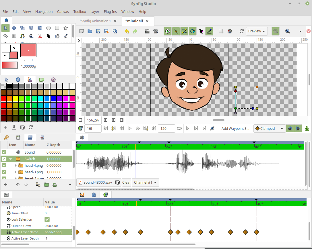 Synfig sound dock