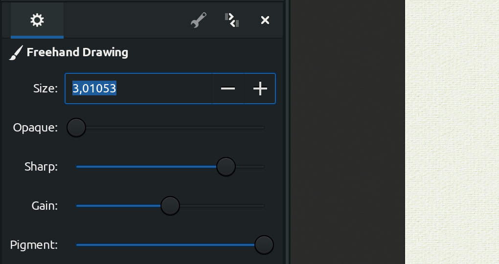 Numeric input in MyPaint