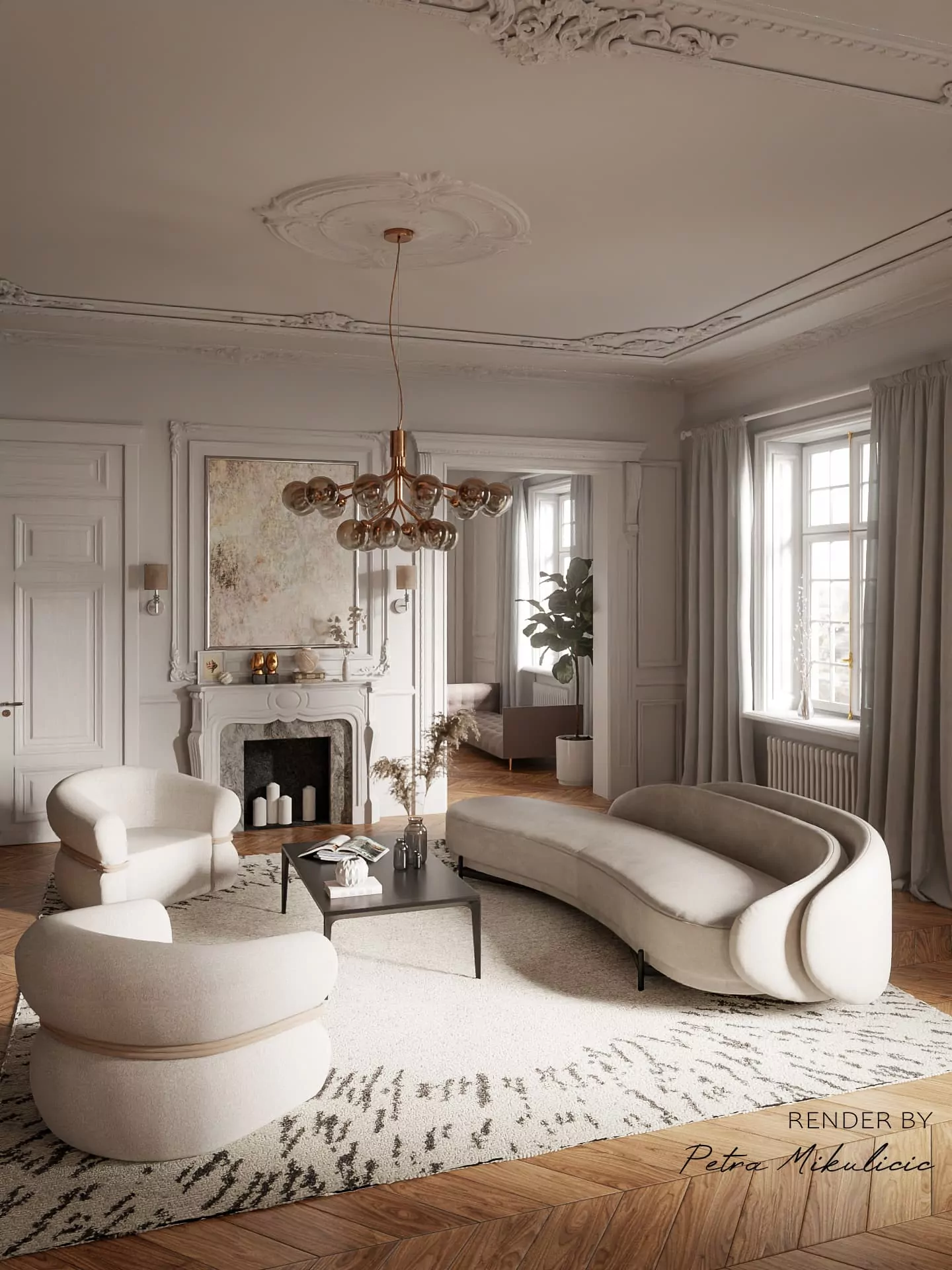 Petra Trebjesanin, modern French interior archviz