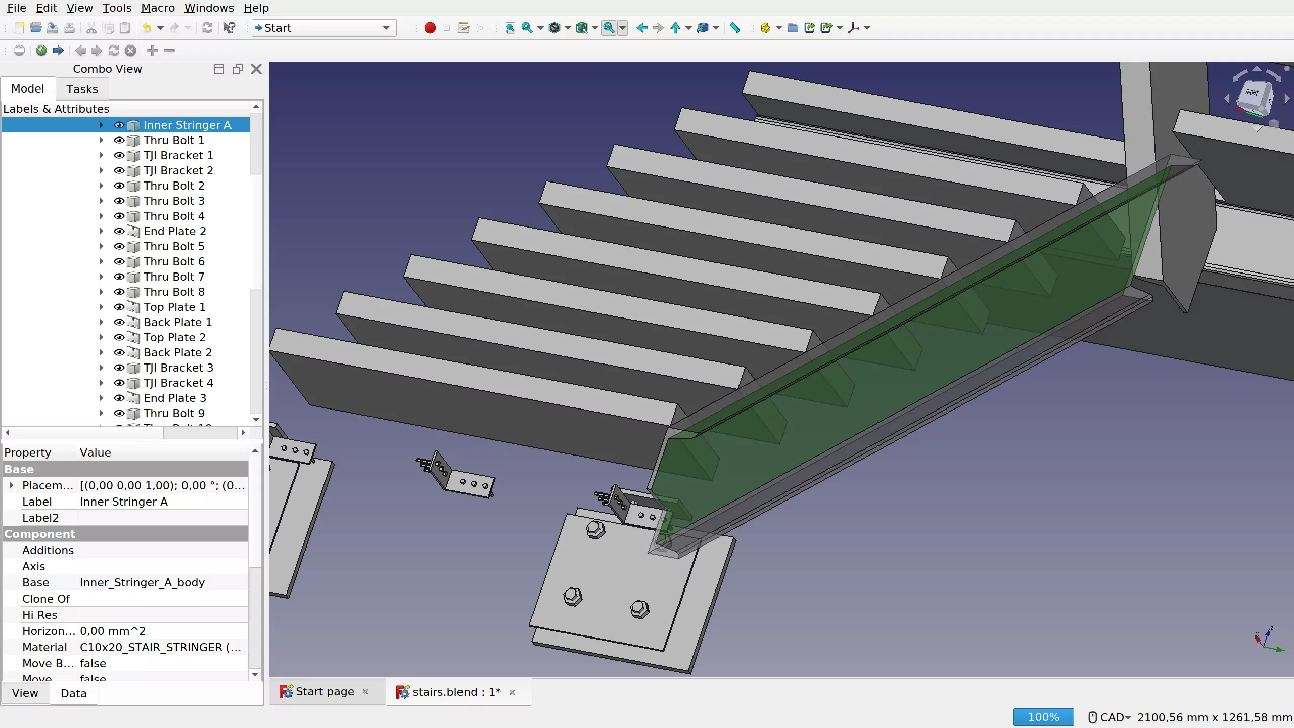 FreeCAD with default UI preset