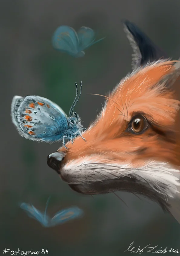 Fox & butterfly