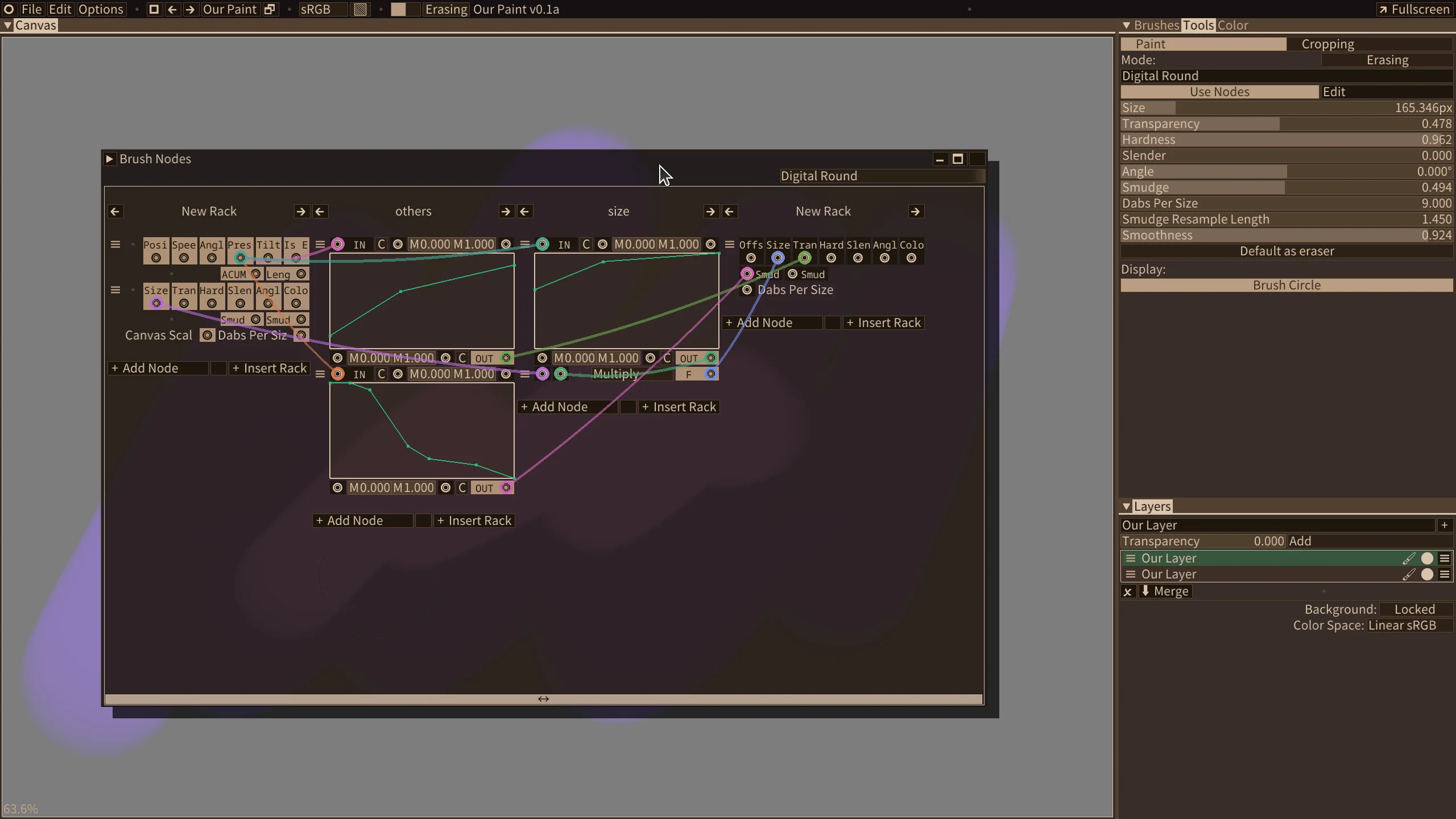 Our Paint and editing a brush with nodes