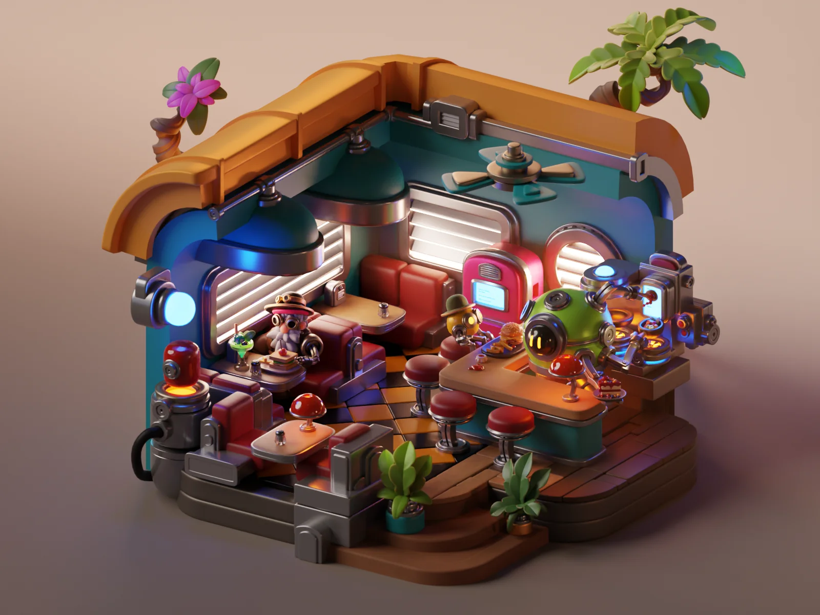 Tiny Cyberpunk Diner