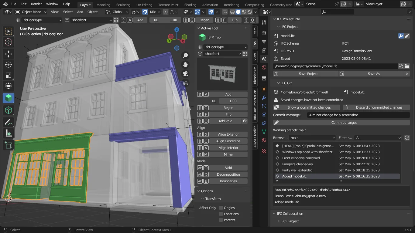 Git UI for BlenderBIM