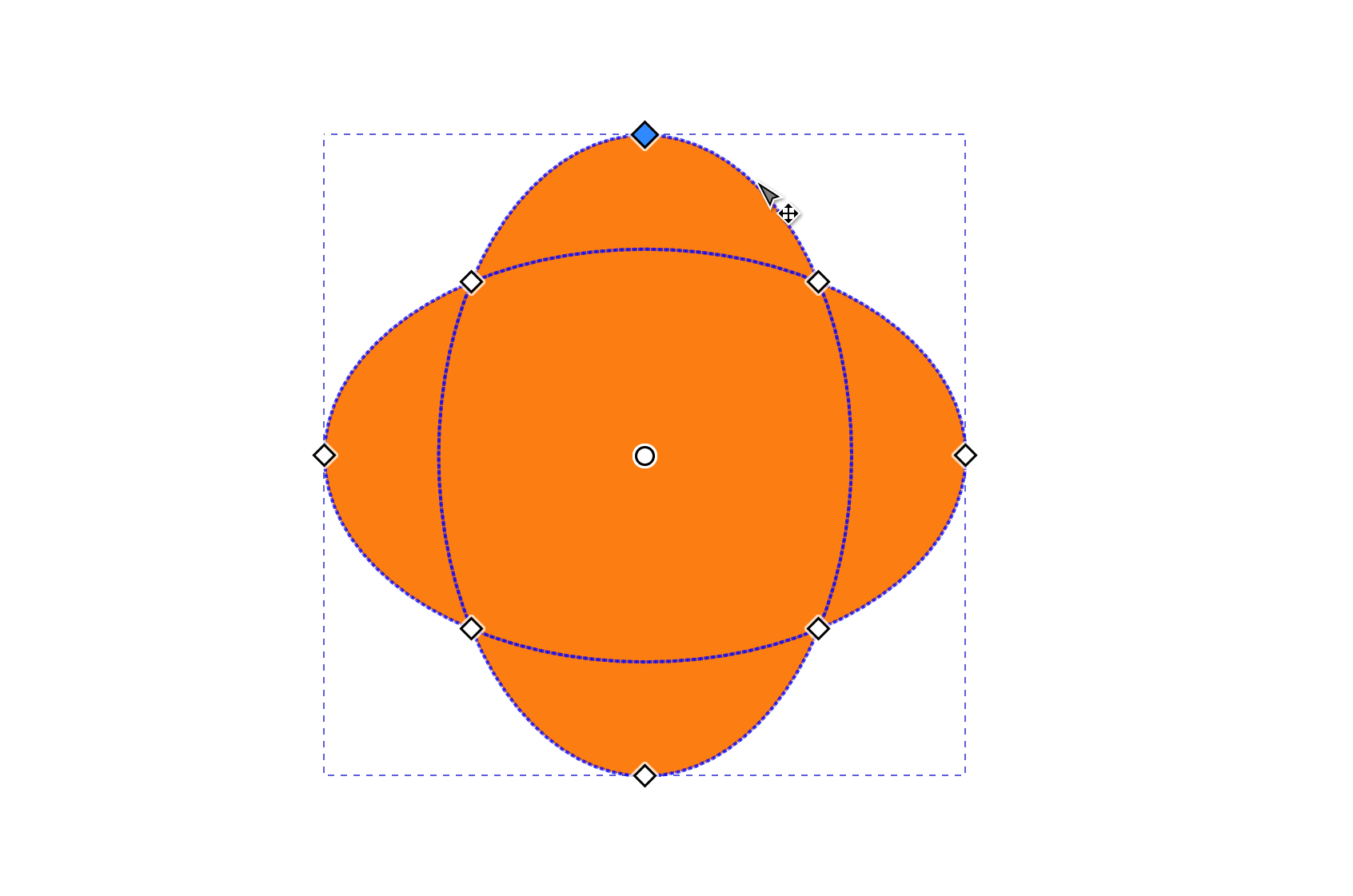 Arc editing with the Node tool in Inkscape