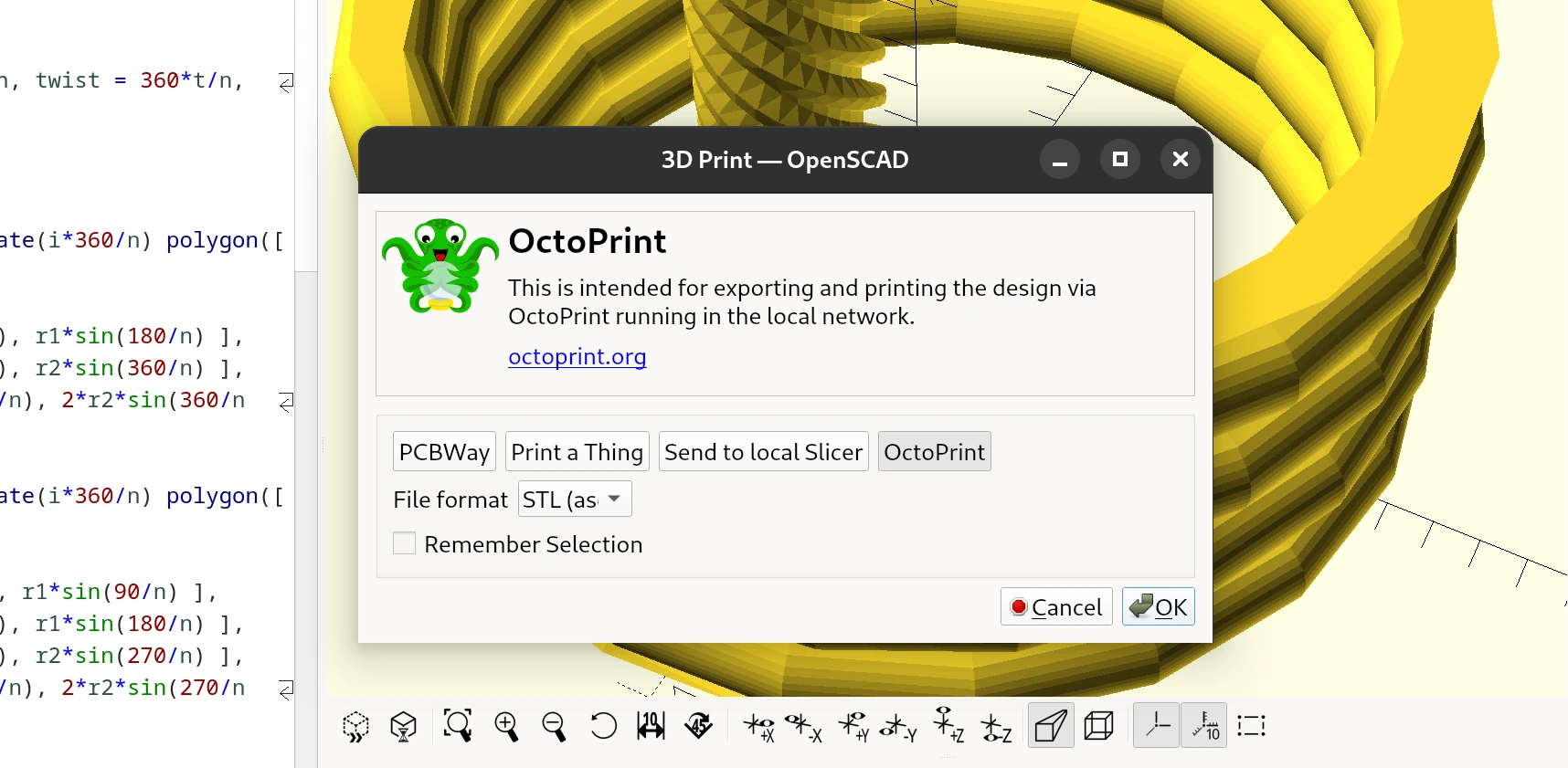 OctoPrint in OpenSCAD