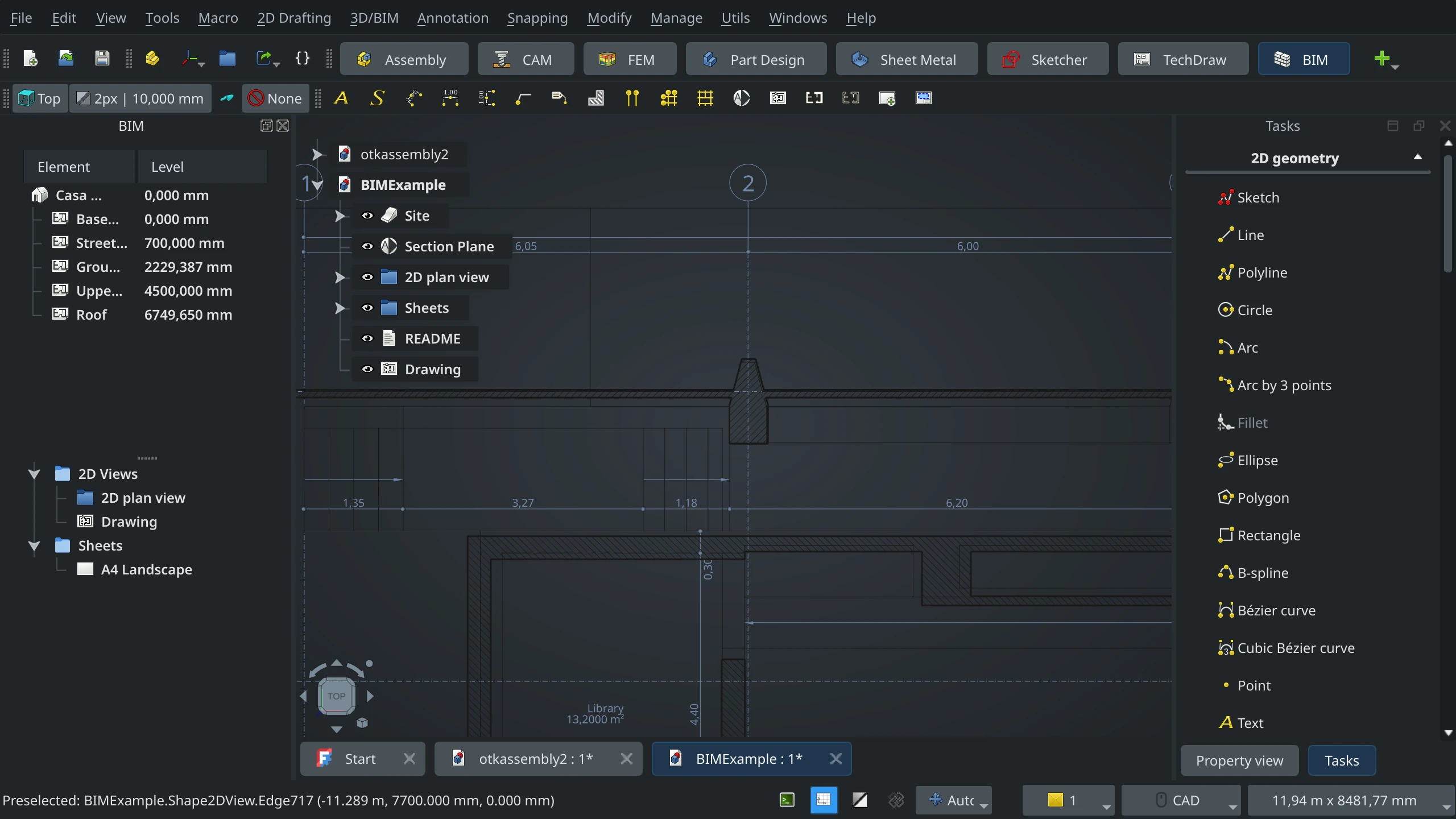 2D views in BIM