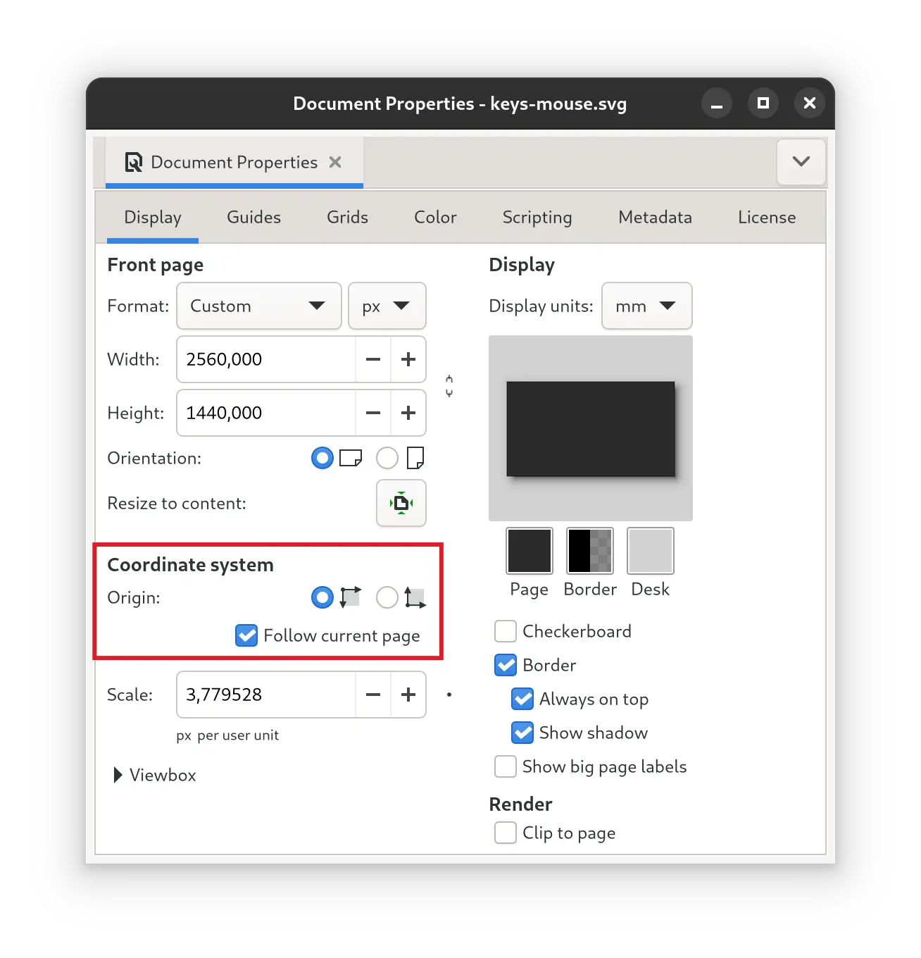 Document origin properties