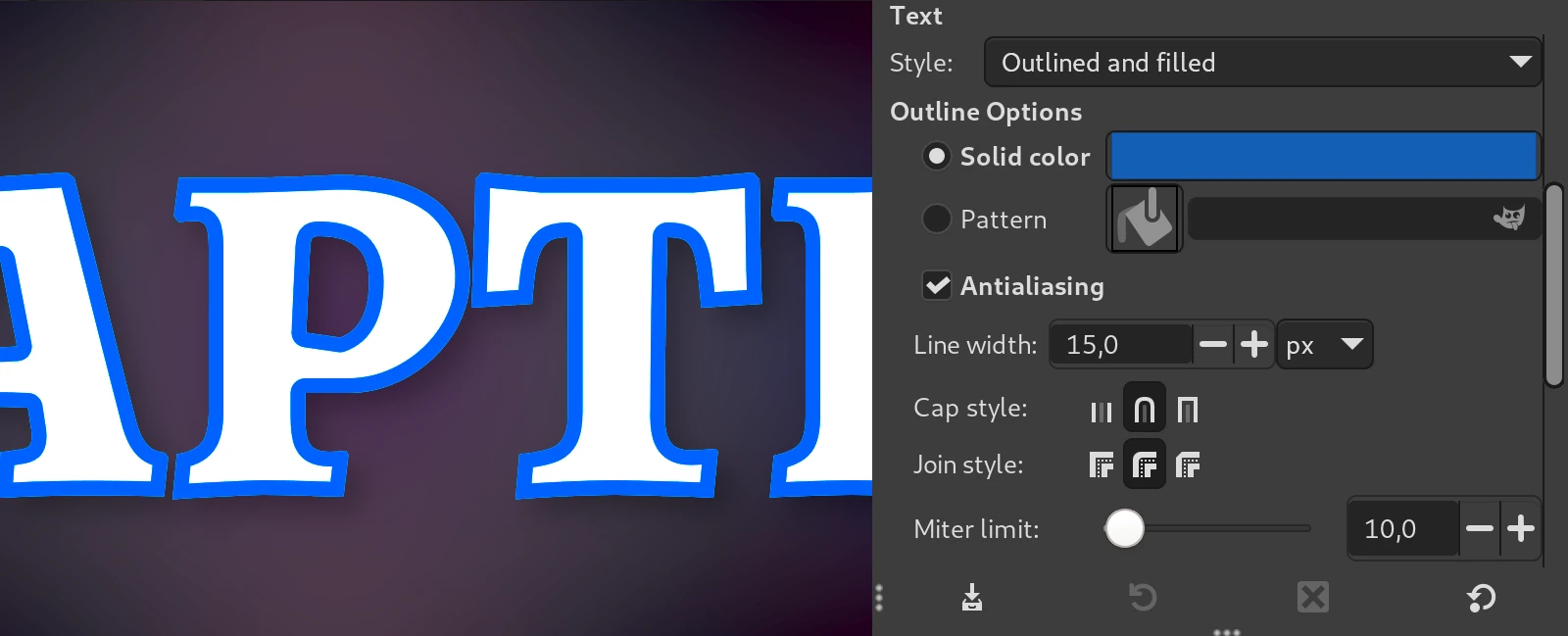 Outlined and filled text in GIMP 3.0