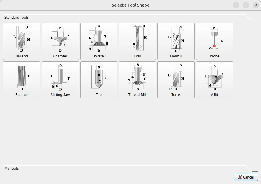 New toolbit chooser in FreeCAD