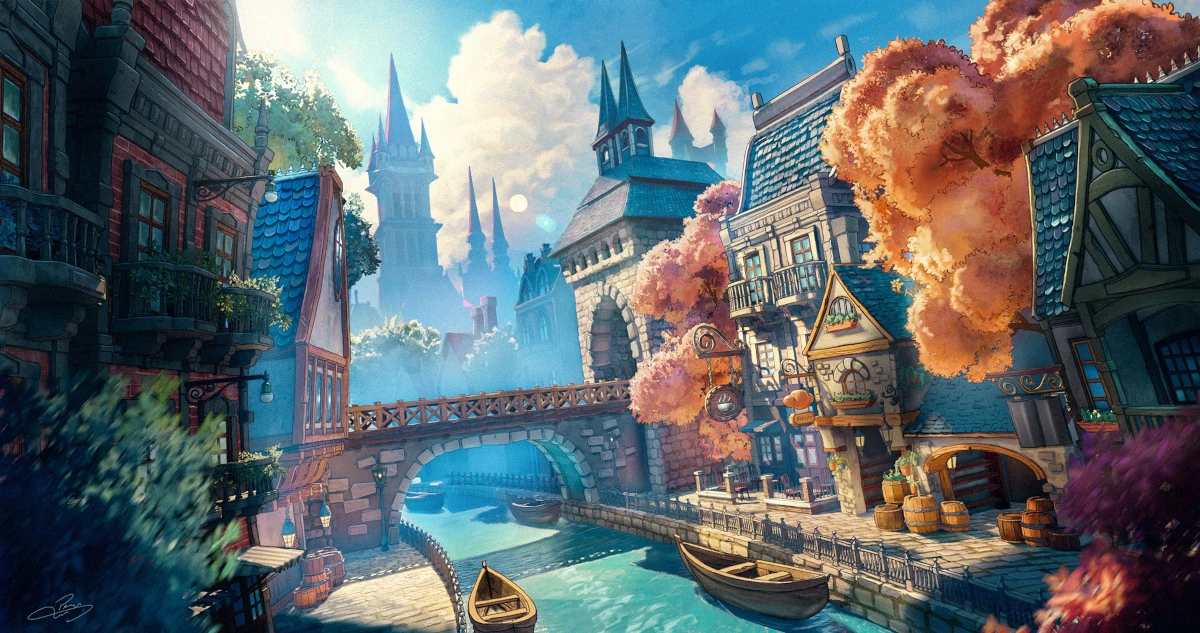 Stylized Fantasy Victorian Environment by Daniel Peres