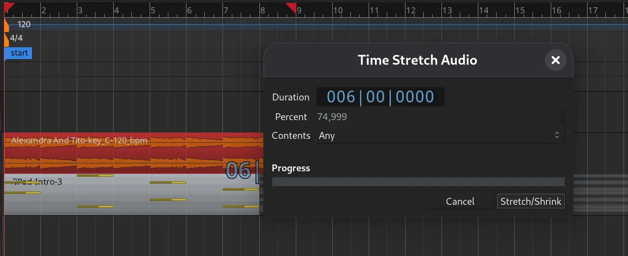 New timestretch option in Ardour
