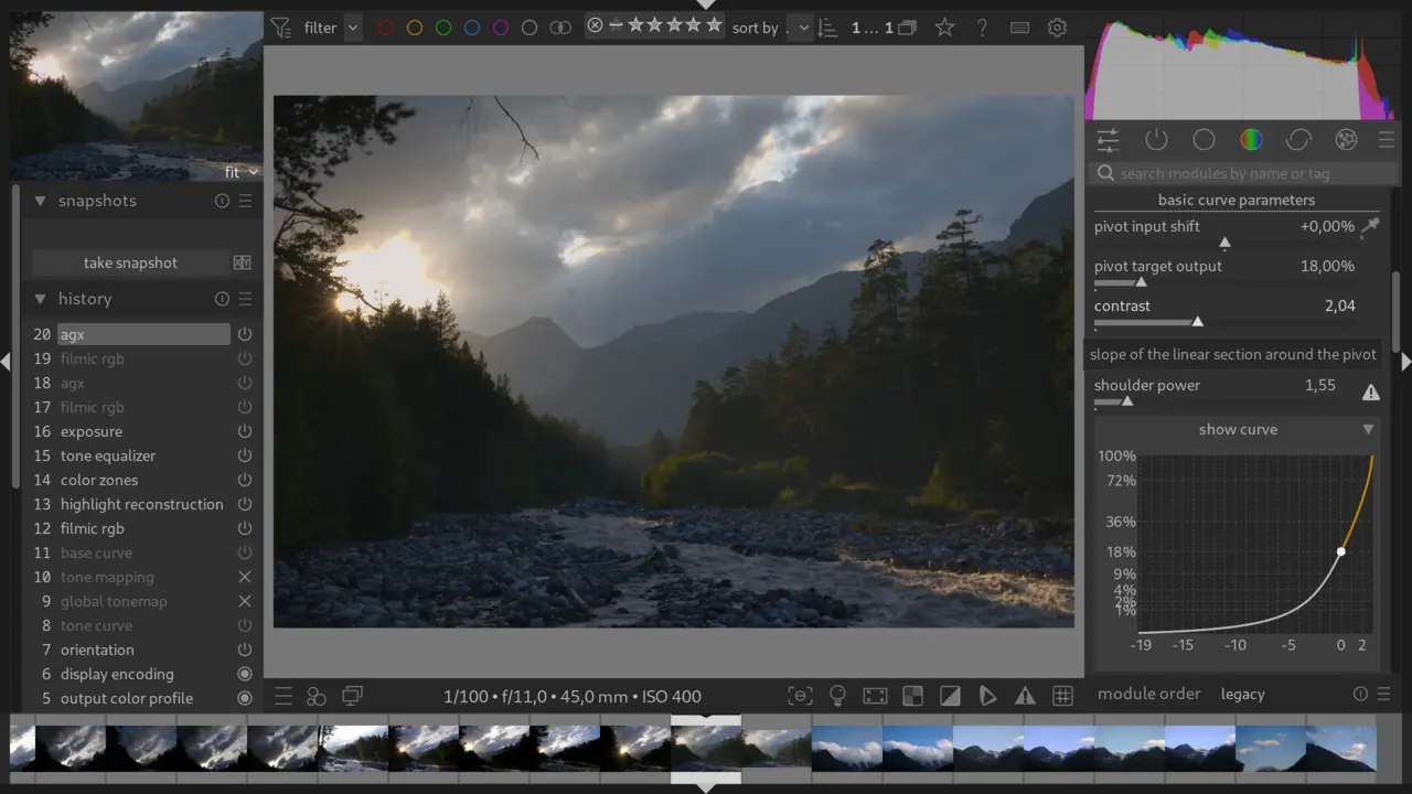 AgX in darktable