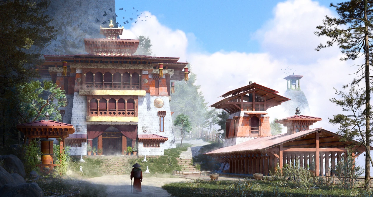 The Old Tibetan monastery by Maxim Petrov