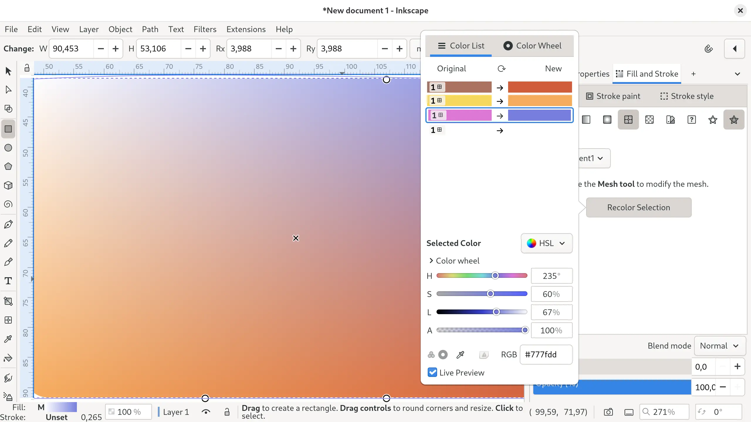Recoloring in Inkscape